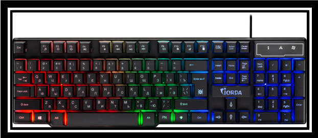 Дротова ігрова клавіатура Defender Gorda GK-210L RU,RGB подсветка,19  Anti-Ghost